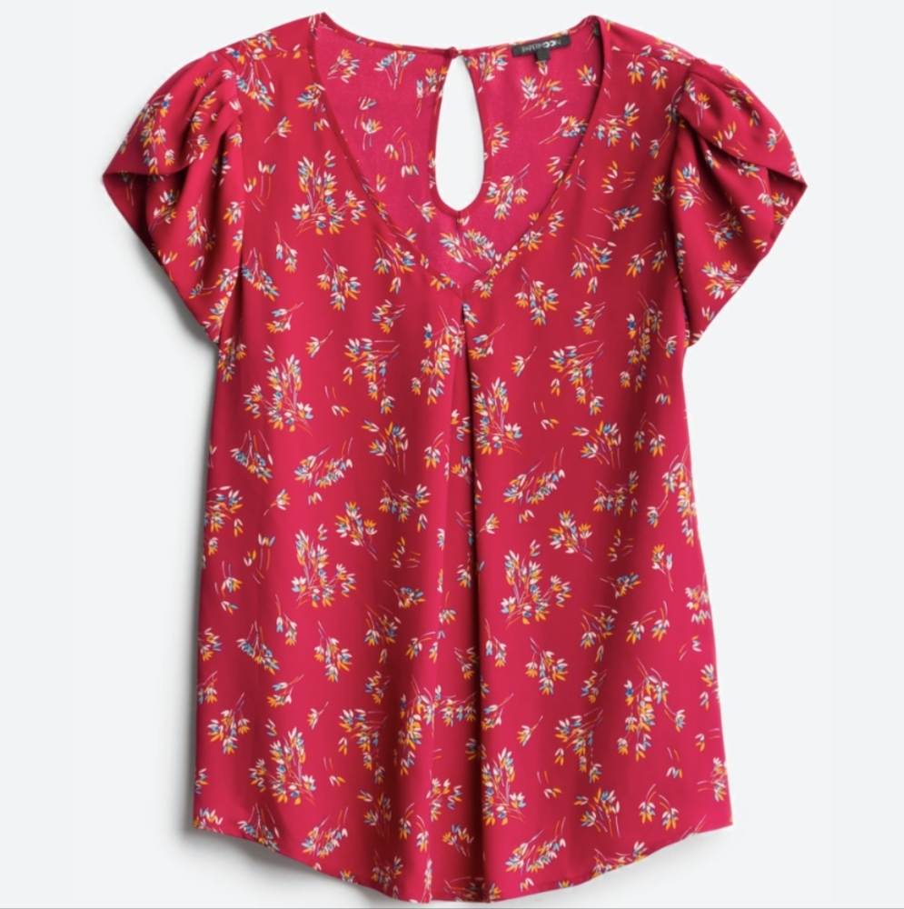 Papermoon Stitch Fix Lastille V-Neck Tulip Sleeve Blouse 2X